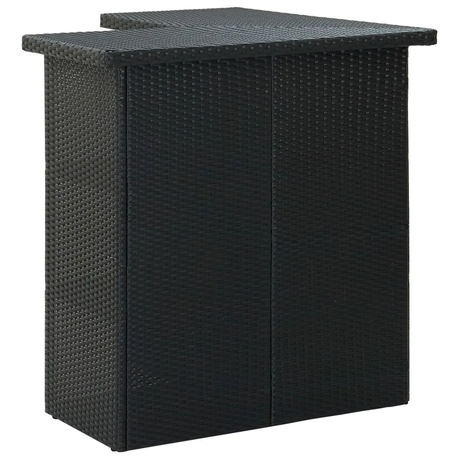 Table d'angle de bar Noir 100x50x105 cm Résine tressée - 3