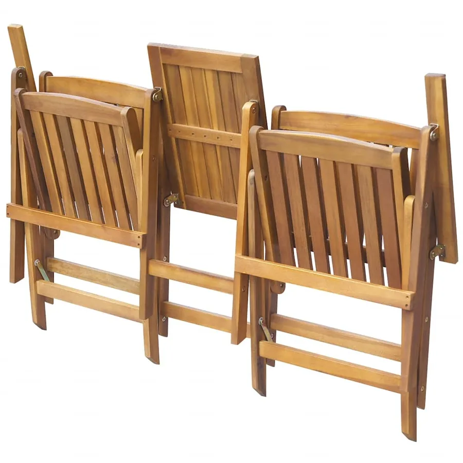 Banc de jardin pliant et table à thé 140cm Bois d'acacia solide - 3