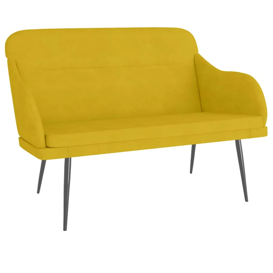 Banc Jaune 110x76x80 cm Velours - 2