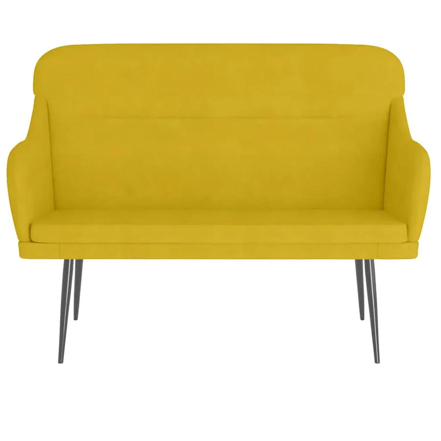 Banc Jaune 110x76x80 cm Velours - 3