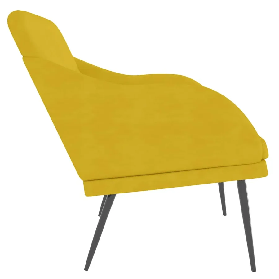Banc Jaune 110x76x80 cm Velours - 4