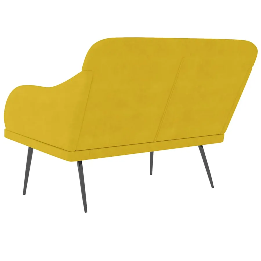 Banc Jaune 110x76x80 cm Velours - 5
