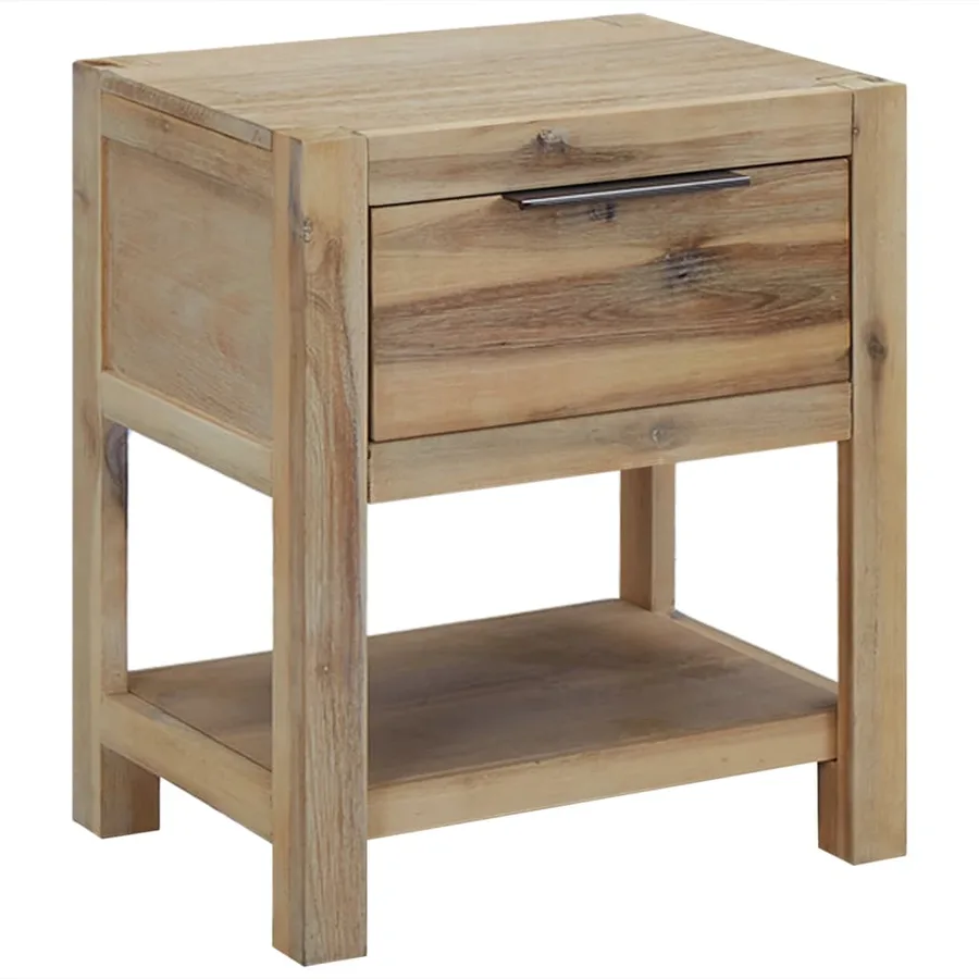 Tables de chevet avec tiroirs 2 pcs 40x30x48 cm Acacia solide - 2