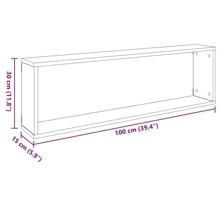 Étagères cube murales 2 pcs chêne sonoma bois d'ingénierie - 11