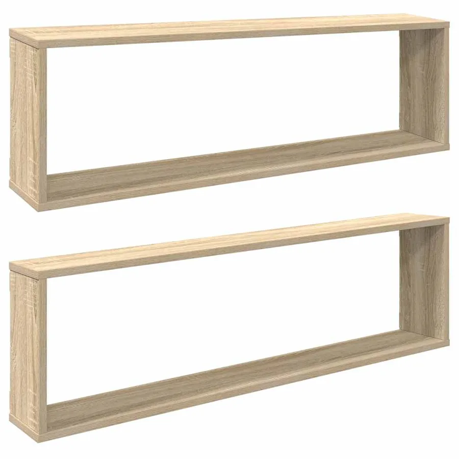 Étagères cube murales 2 pcs chêne sonoma bois d'ingénierie - 2