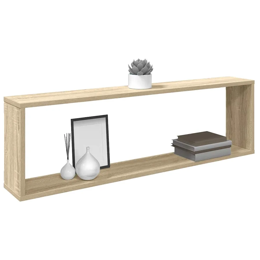 Étagères cube murales 2 pcs chêne sonoma bois d'ingénierie - 4
