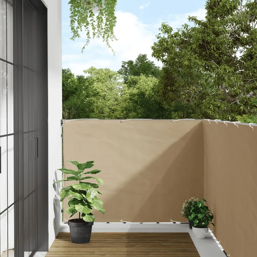 Écran de balcon Beige 120x400 cm Tissu Oxford