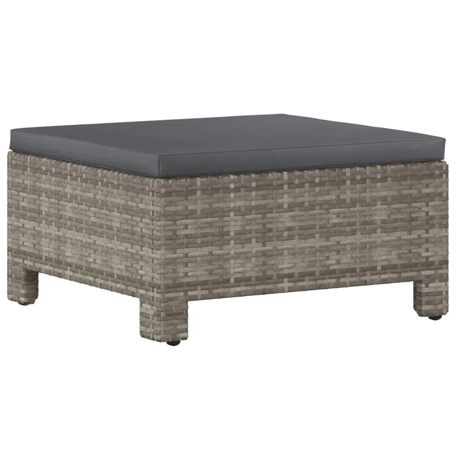 Salon de jardin 5 pcs avec coussins Gris Résine tressée - 6