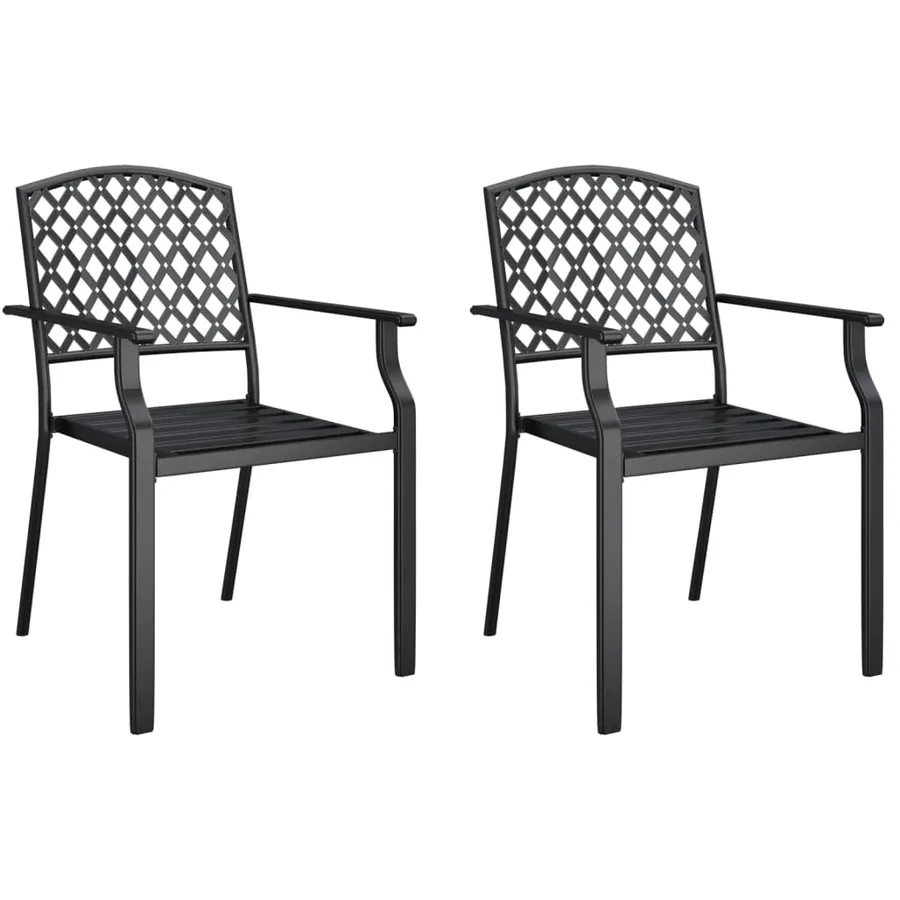 Ensemble à manger de jardin 3 pcs anthracite acier - 4
