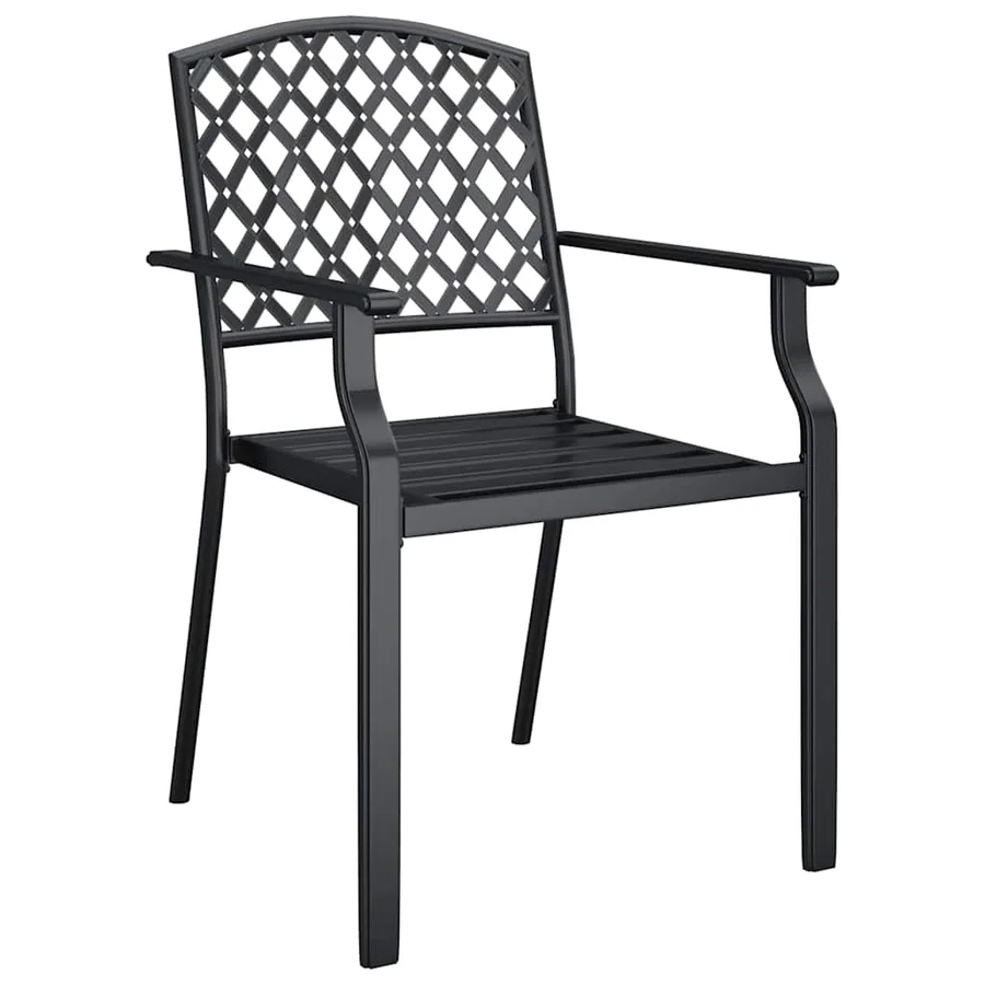 Ensemble à manger de jardin 3 pcs anthracite acier - 5