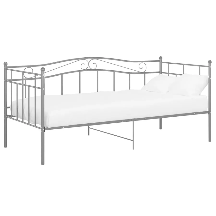 Cadre de canapé-lit sans matelas gris métal 90x200 cm - 2