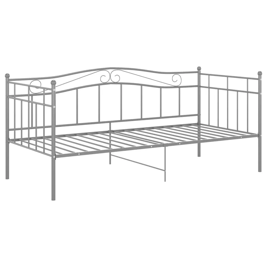 Cadre de canapé-lit sans matelas gris métal 90x200 cm - 3