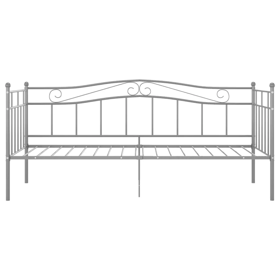 Cadre de canapé-lit sans matelas gris métal 90x200 cm - 4