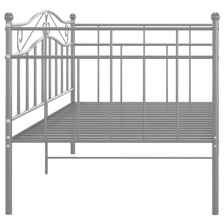 Cadre de canapé-lit sans matelas gris métal 90x200 cm - 5