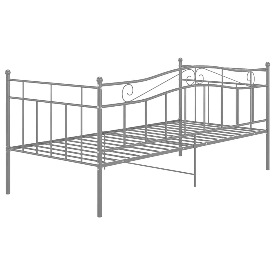 Cadre de canapé-lit sans matelas gris métal 90x200 cm - 6