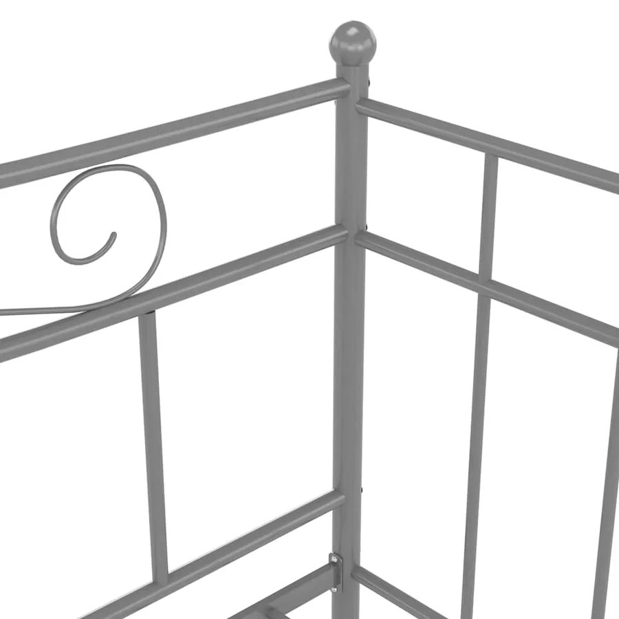 Cadre de canapé-lit sans matelas gris métal 90x200 cm - 7