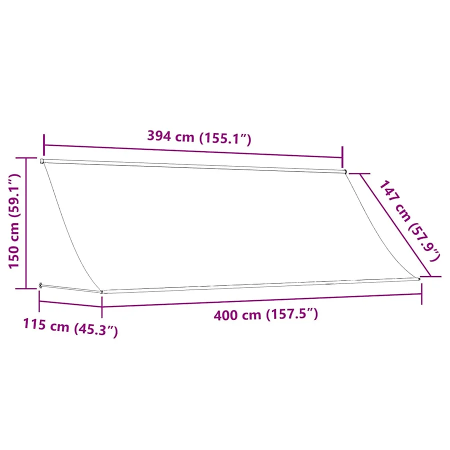 Auvent rétractable 400x150 cm Anthracite - 8