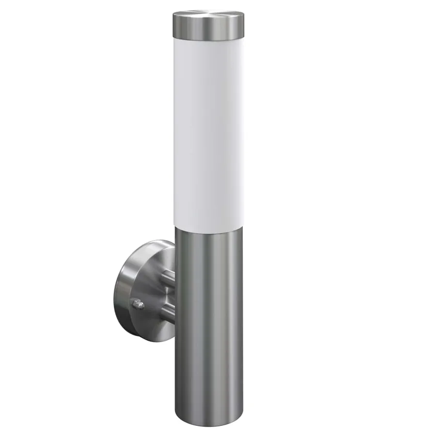 2 Appliques murales cylindriques en acier inoxydable - 2