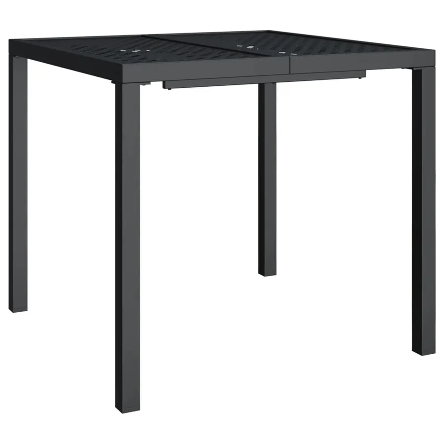 Table de jardin anthracite 80x80x72 cm acier - 2