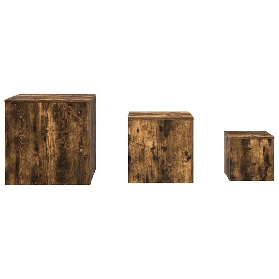 Tables d'appoint 3 pcs Chêne fumé Bois d'ingénierie - 4