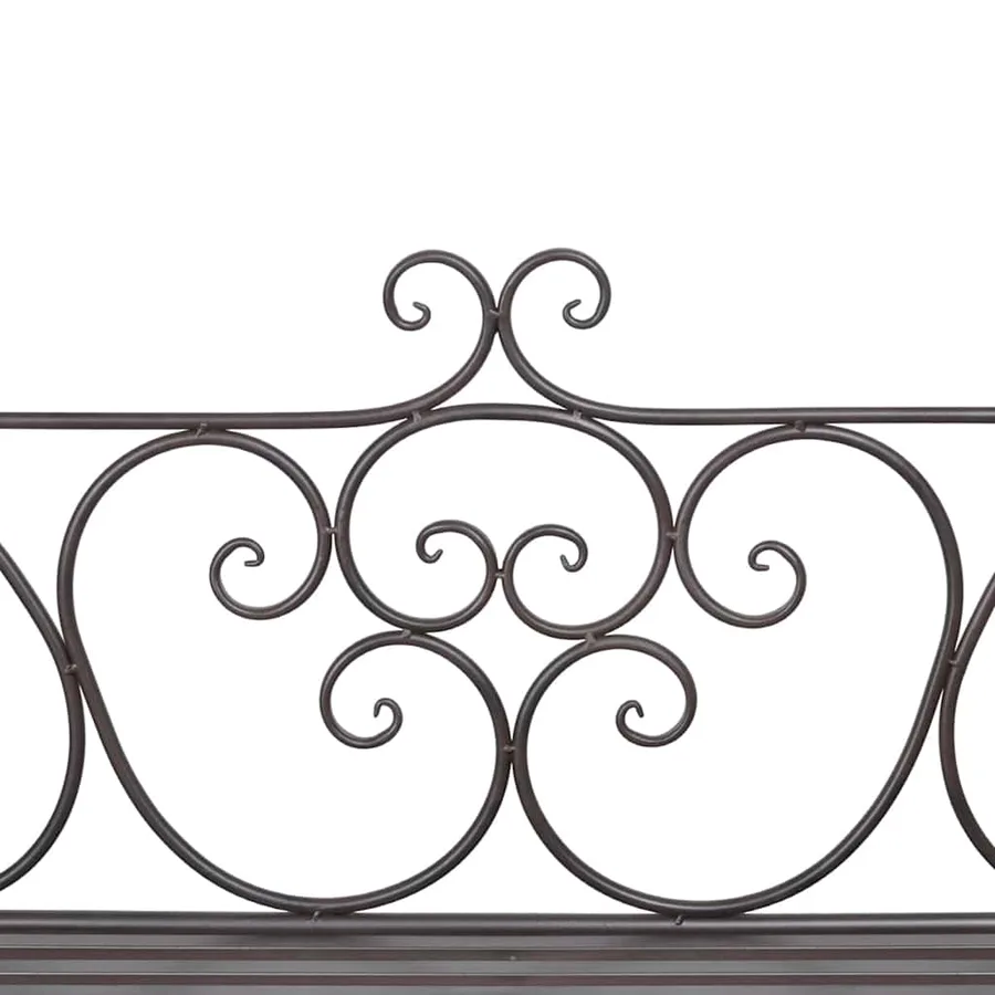 Banc de jardin 132 cm Acier Antique Marron - 4