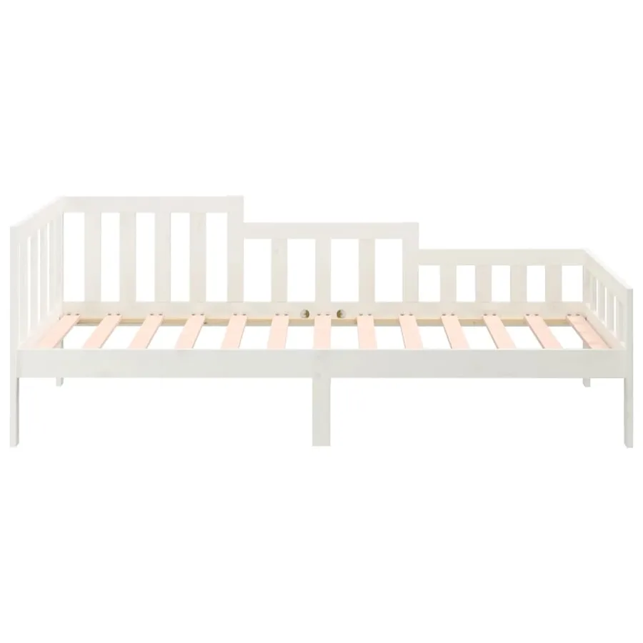 Lit de jour sans matelas blanc 80x200 cm bois de pin massif - 8