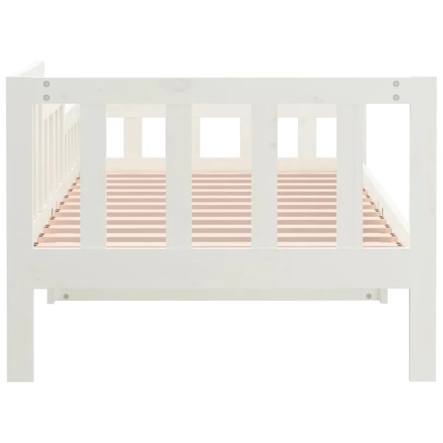 Lit de jour sans matelas blanc 80x200 cm bois de pin massif - 9
