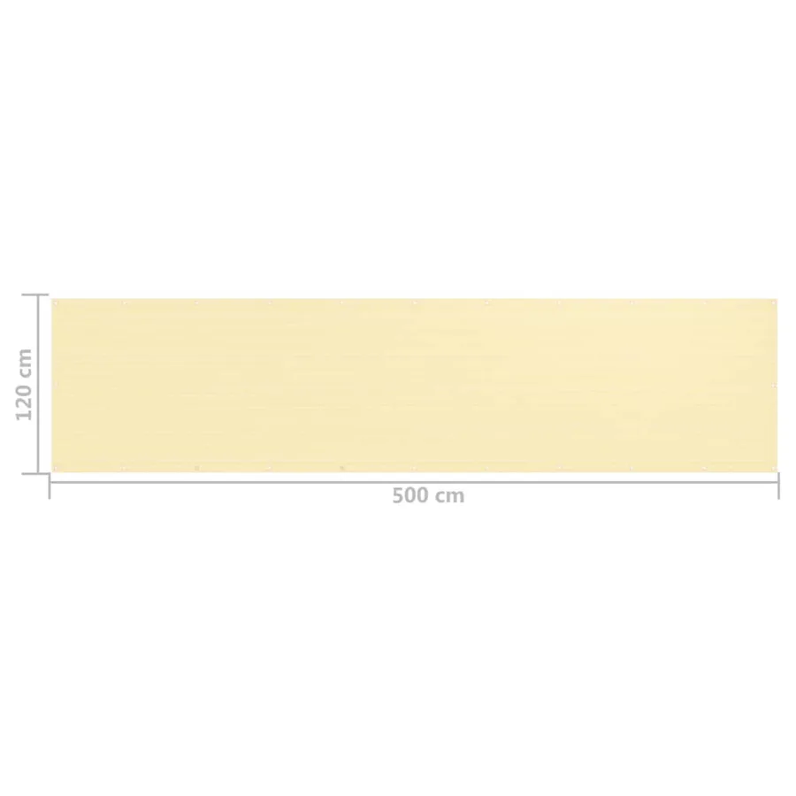 Écran de balcon Beige 120x500 cm PEHD - 5