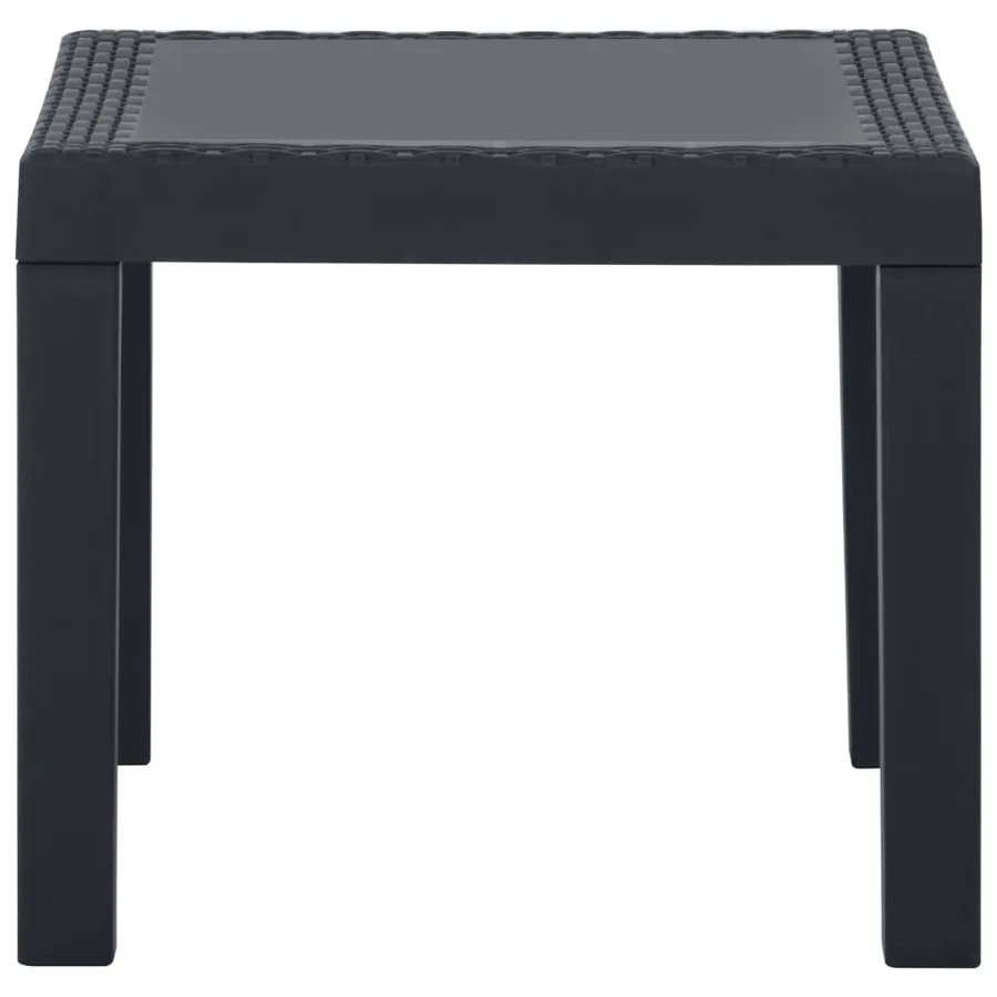 Salon de jardin 3 pcs avec coussins Plastique Gris - 4