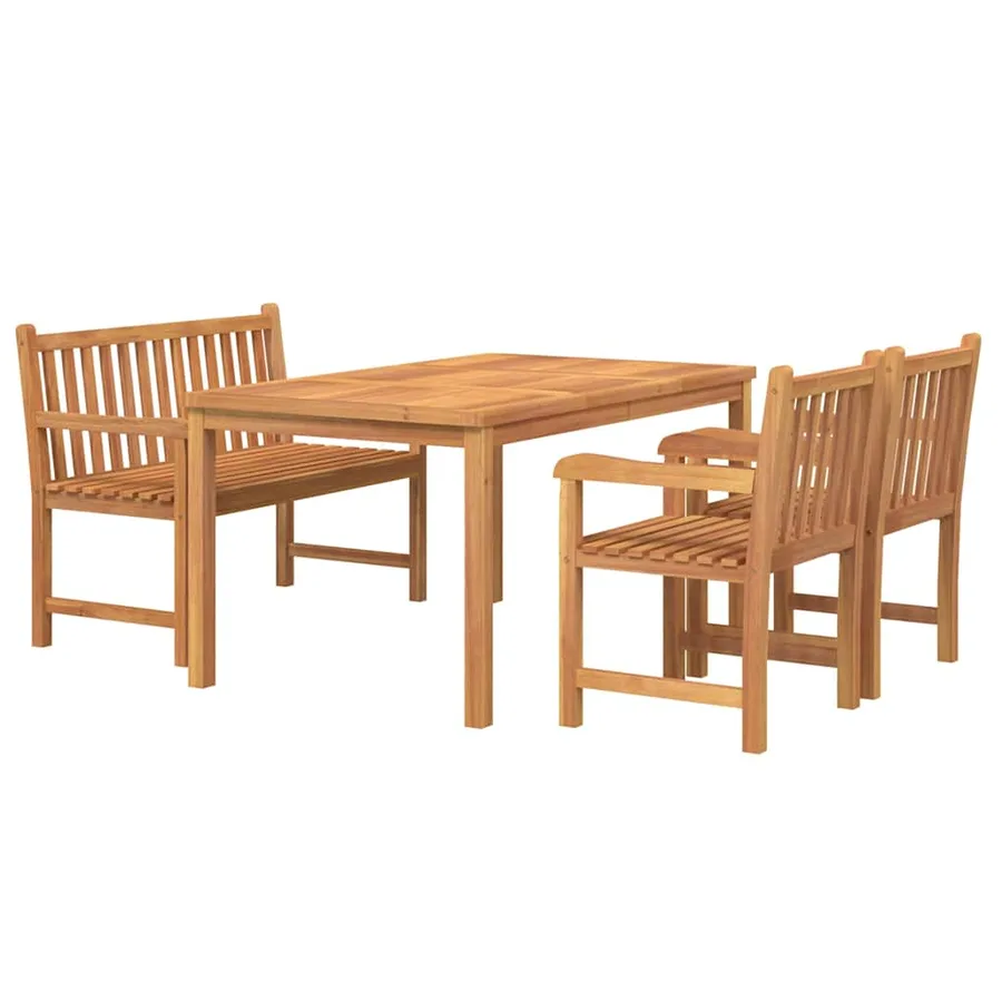 Ensemble à manger de jardin 4 pcs Bois de teck massif - 3