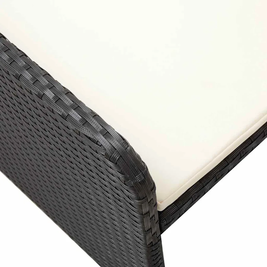 Salon de jardin 2 pcs avec coussins Résine tressée Noir - 10
