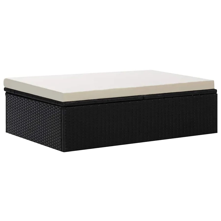 Salon de jardin 2 pcs avec coussins Résine tressée Noir - 15