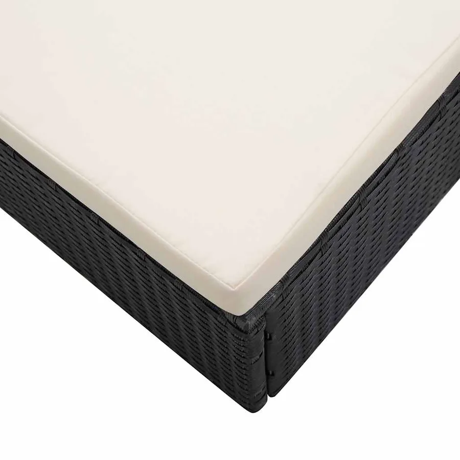 Salon de jardin 2 pcs avec coussins Résine tressée Noir - 17