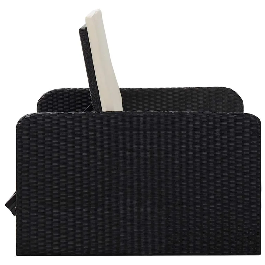 Salon de jardin 2 pcs avec coussins Résine tressée Noir - 7