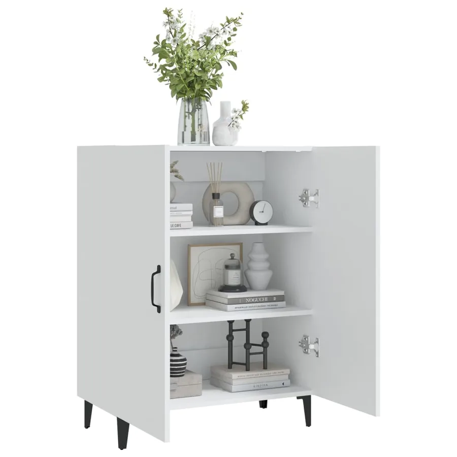 Buffet Blanc 70x34x90 cm Bois d'ingénierie - 7