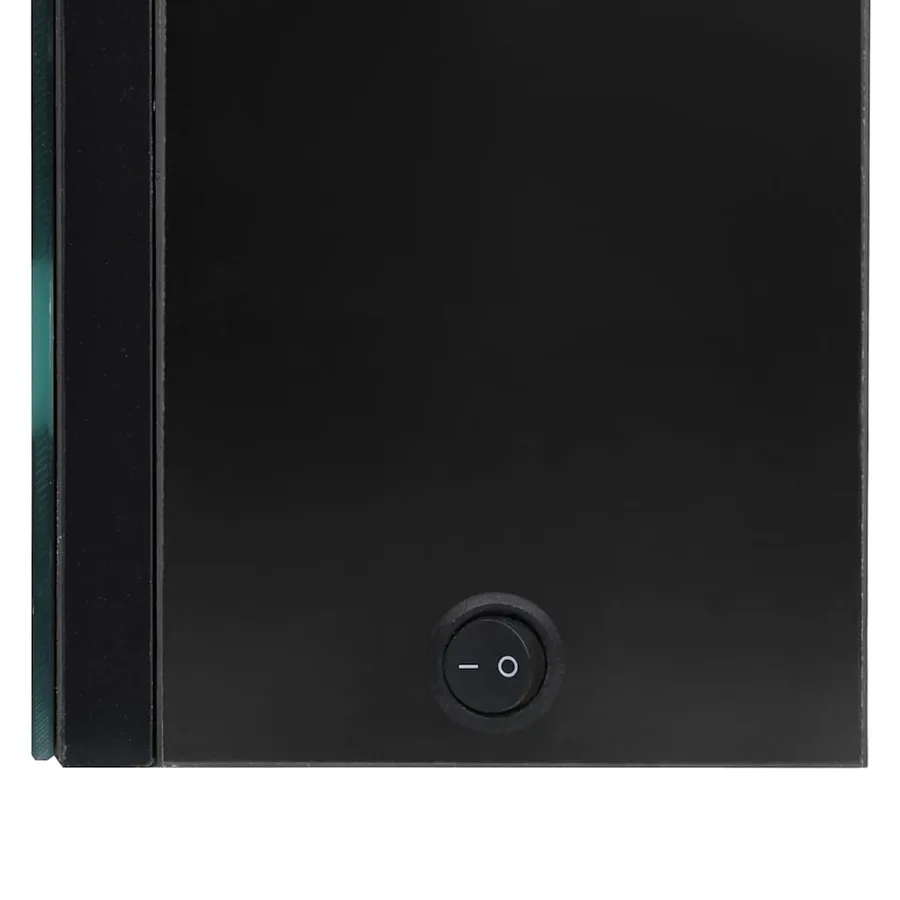Armoire de salle de bain à miroir LED 89x14x62 cm noir brillant - 6