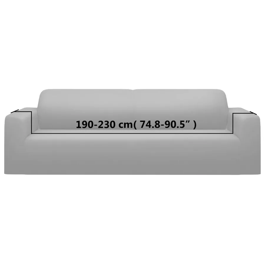Housse extensible de canapé 2 places Gris Jersey de polyester - 6