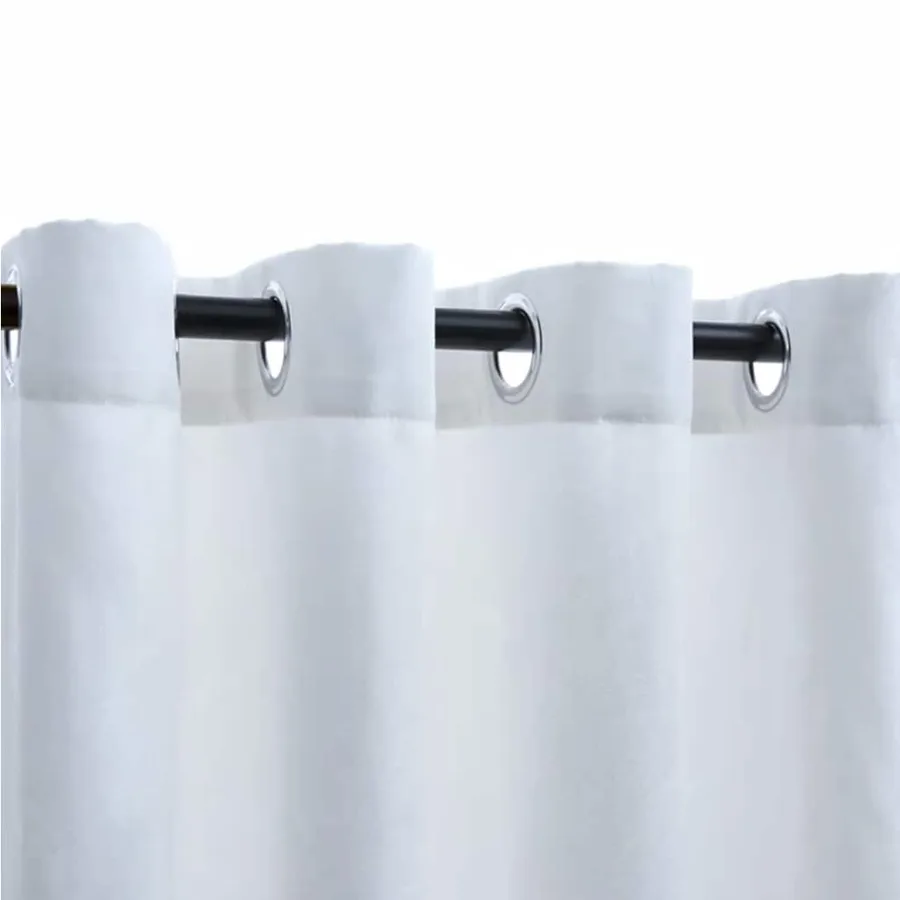 Rideau occultant et anneaux en métal 2pcs Blanc cassé 140x175cm - 3
