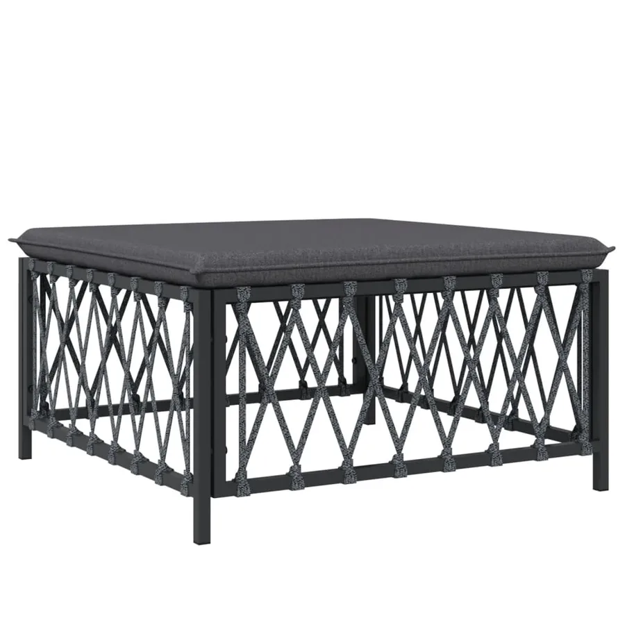 Salon de jardin 7 pcs avec coussins anthracite acier - 6