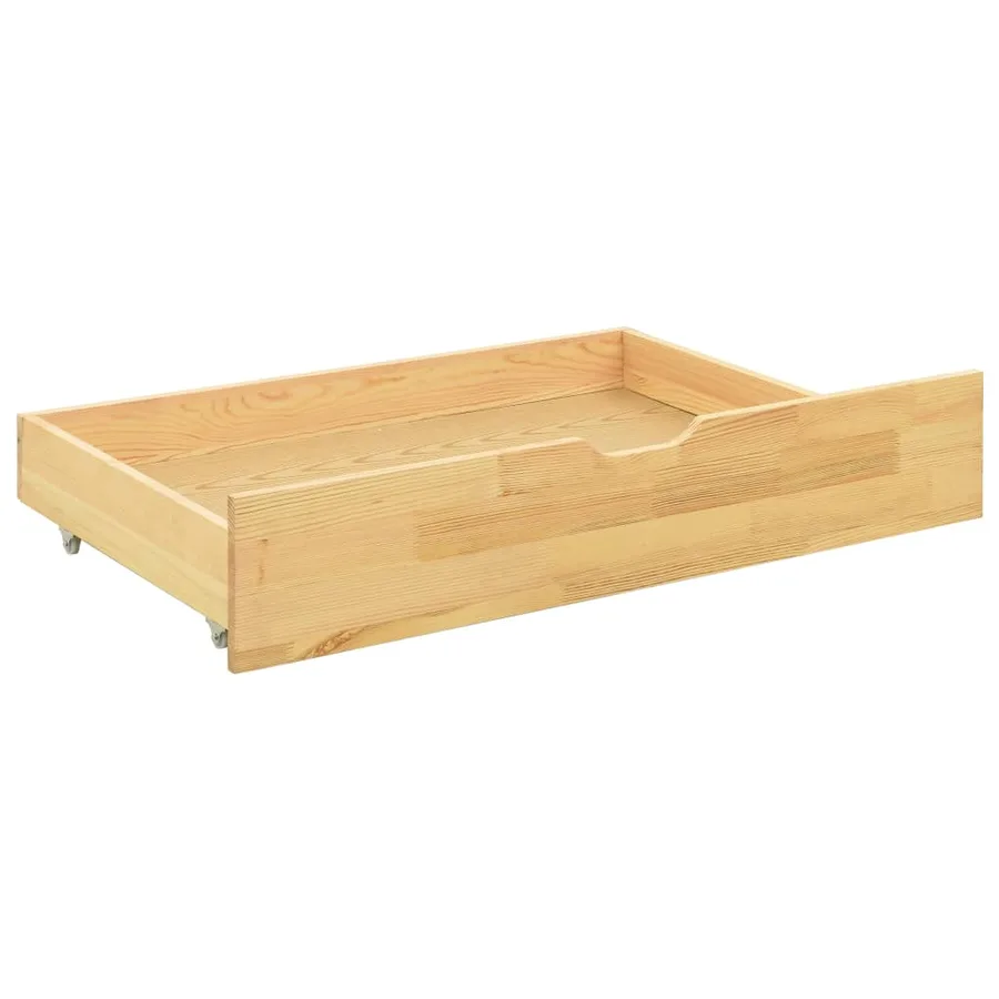 Cadre de lit avec 2 tiroirs bois de pin massif 90x200 cm - 6