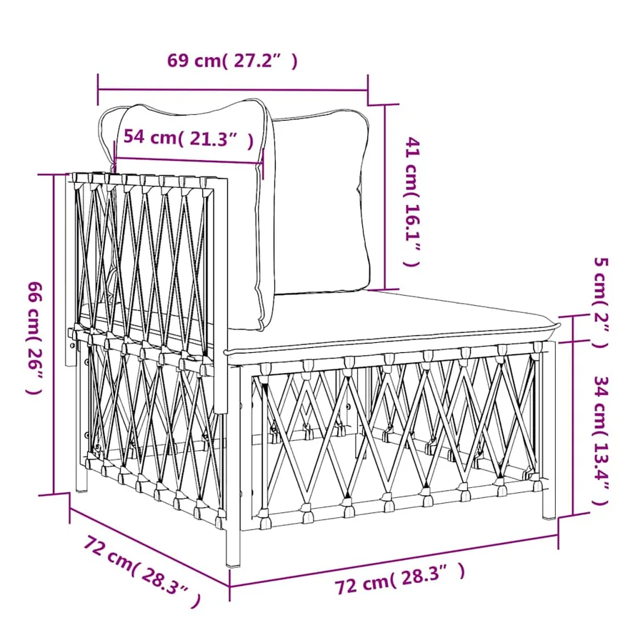 Canapé d'angle de jardin avec coussins anthracite tissu tissé - 8