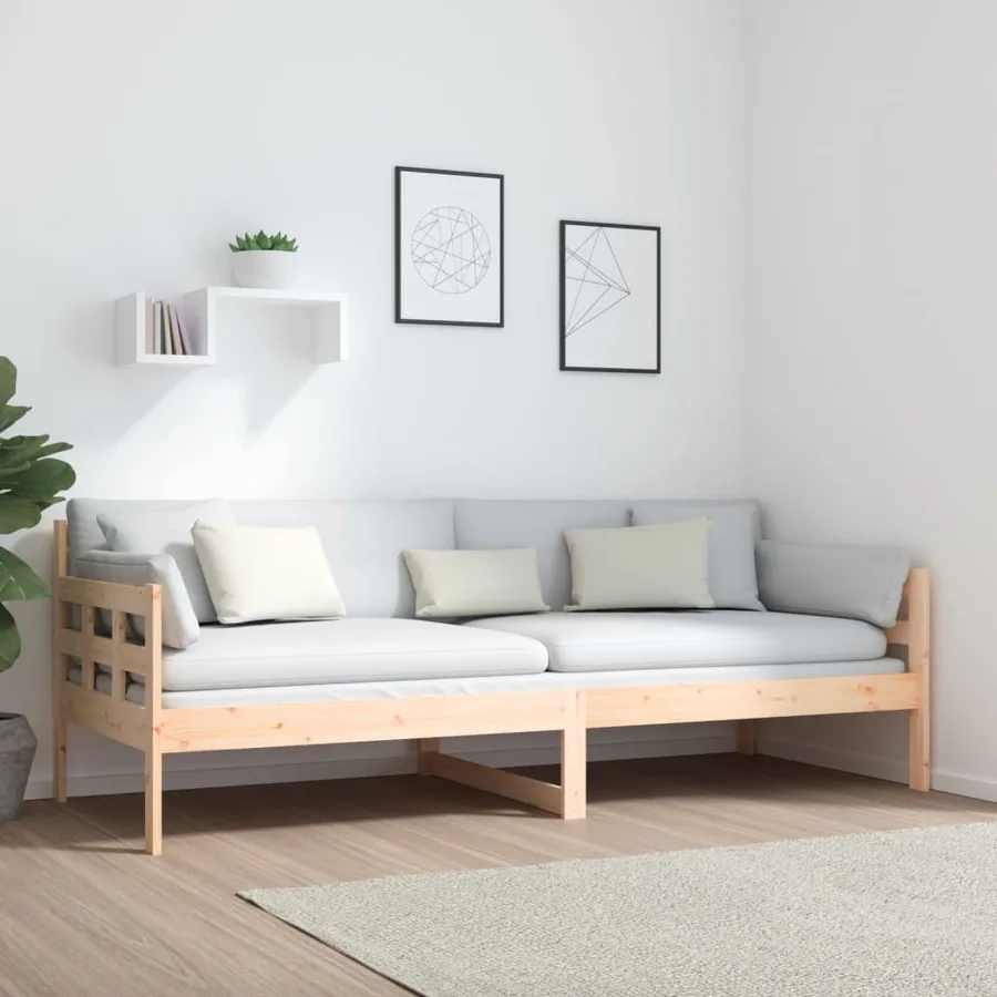 Lit de jour sans matelas bois de pin massif 80x200 cm - 4