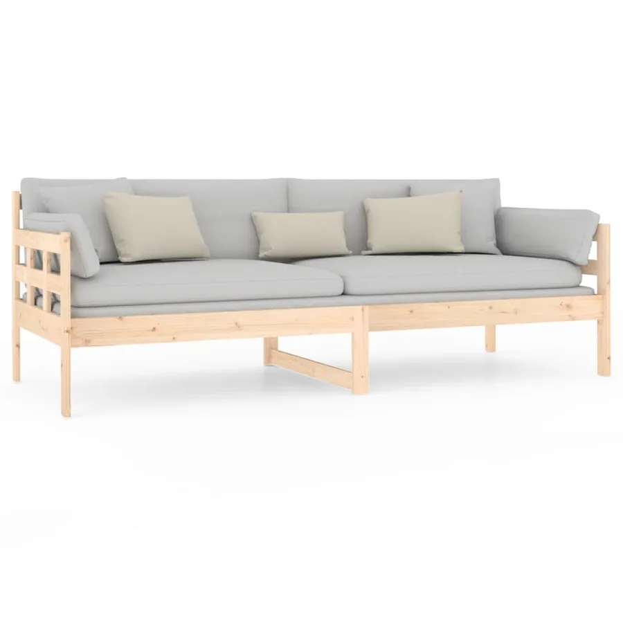 Lit de jour sans matelas bois de pin massif 80x200 cm - 5