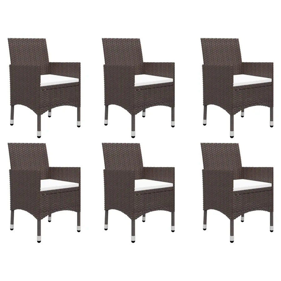 Ensemble à manger de jardin 7 pcs Marron - 7