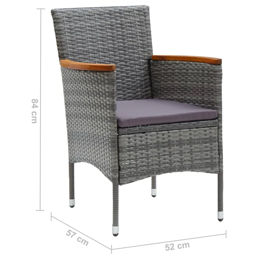 Ensemble à manger de jardin 7 pcs Gris - 15