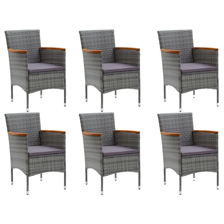 Ensemble à manger de jardin 7 pcs Gris - 7