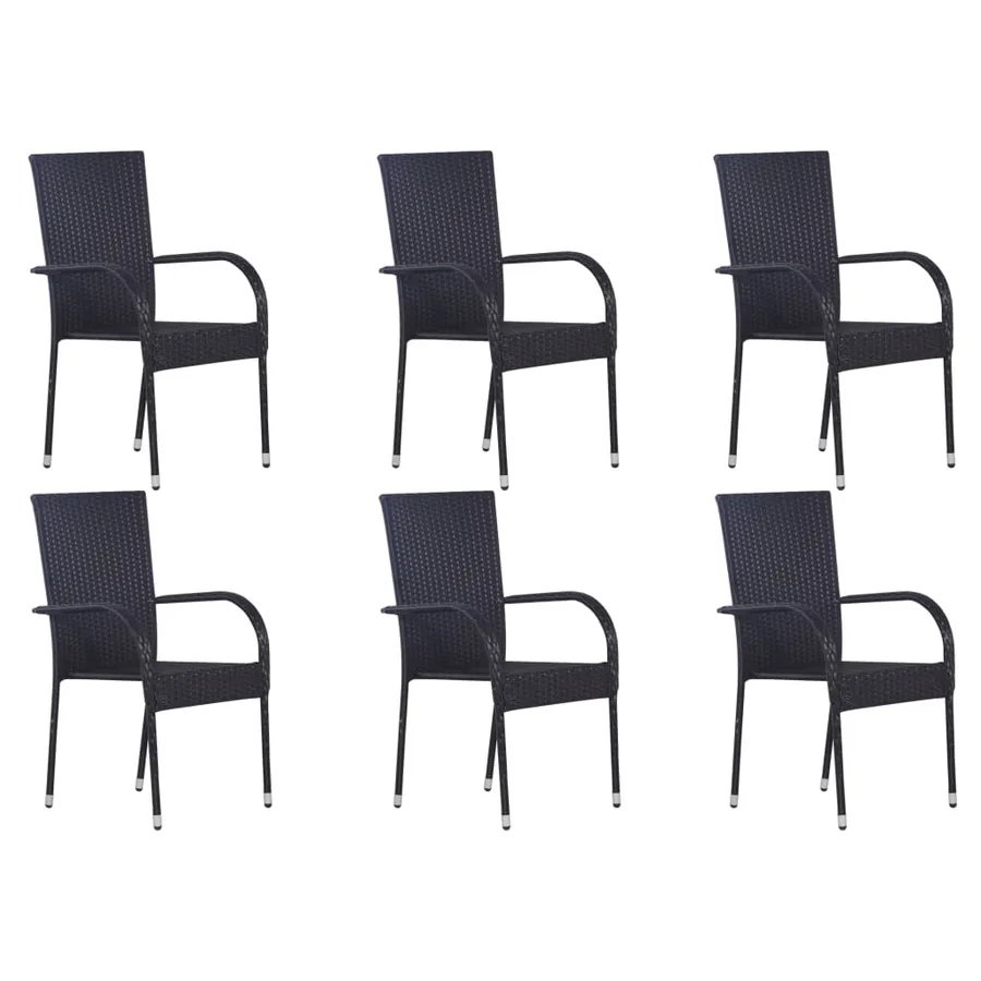 Ensemble à manger de jardin 7 pcs Noir - 6