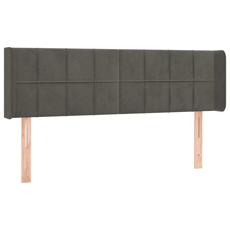 Tête de lit avec oreilles Gris foncé 147x16x78/88 cm Velours - 2