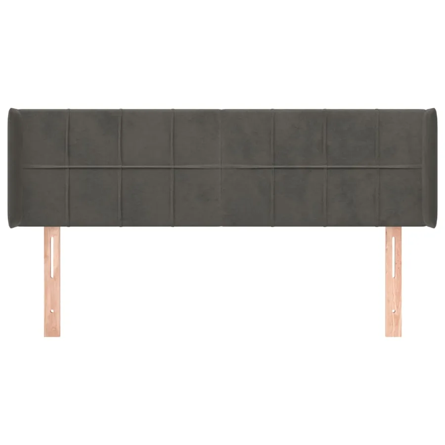 Tête de lit avec oreilles Gris foncé 147x16x78/88 cm Velours - 3