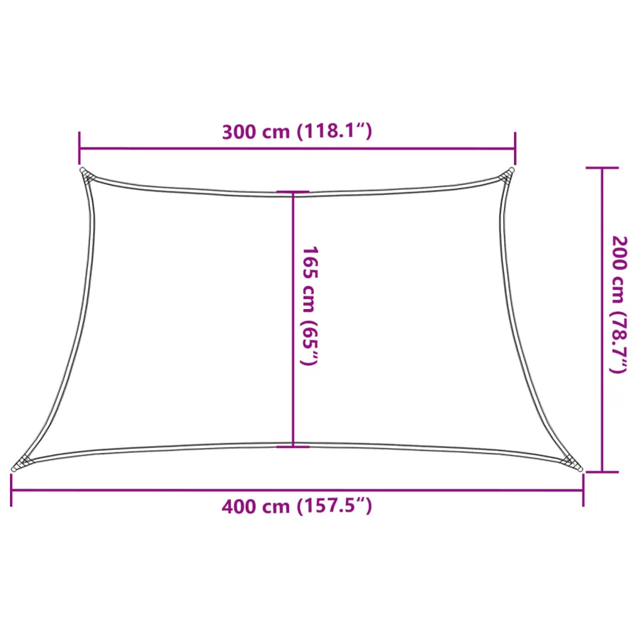 Voile d'ombrage 160 g/m² Crème 3/4x2 m PEHD - 10